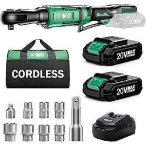 Cordless Electric Ratchet Wrench Set, 40 Ft-lbs, 400 RPM, 12V Cordless Ratchet